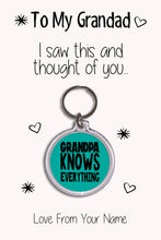 Load image into Gallery viewer, Personalised Grandad Keyrings &amp; Card|Grandpa Birthday Gift|Grandad Keychains|36 Designs To Choose From
