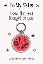 Load image into Gallery viewer, Personalised Sister Keyrings &amp; Card|Sis Birthday Gift|Sister Keychains|57 Designs To Choose From
