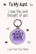 Load image into Gallery viewer, Personalised Aunt Keyrings &amp; Card|Auntie Birthday Gift|Aunt Keychains|48 Designs To Choose From
