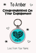 Load image into Gallery viewer, Personalised Congratulations On Your Engagement Keyrings &amp; Card|Congrats Keychain Present|8 Designs To Choose From
