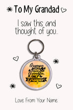 Load image into Gallery viewer, Personalised Grandad Keyrings &amp; Card|Grandpa Birthday Gift|Grandad Keychains|36 Designs To Choose From
