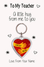 Load image into Gallery viewer, Personalised Teacher Keyrings &amp; Card|Teacher Birthday Gift|Teacher End of Term/School Keychains
