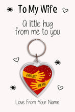 Load image into Gallery viewer, Personalised Wife Keyrings &amp; Card|Wife Birthday Gift|Anniversary &amp; Valentines Keychains|6 Designs To Choose From
