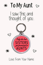 Load image into Gallery viewer, Personalised Aunt Keyrings &amp; Card|Auntie Birthday Gift|Aunt Keychains|48 Designs To Choose From
