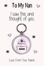 Load image into Gallery viewer, Personalised Grandma Keyrings &amp; Card|Nan Birthday Gift|Nanny Keychains|39 Designs To Choose From
