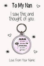 Load image into Gallery viewer, Personalised Grandma Keyrings &amp; Card|Nan Birthday Gift|Nanny Keychains|39 Designs To Choose From
