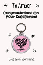 Load image into Gallery viewer, Personalised Congratulations On Your Engagement Keyrings &amp; Card|Congrats Keychain Present|8 Designs To Choose From
