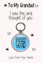 Load image into Gallery viewer, Personalised Grandad Keyrings &amp; Card|Grandpa Birthday Gift|Grandad Keychains|36 Designs To Choose From
