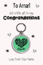 Load image into Gallery viewer, Personalised Congratulations Keyrings &amp; Card|Congrats Gift|Fitness Keychains
