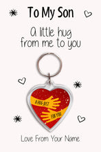 Load image into Gallery viewer, Personalised Son Keyrings &amp; Card|Son Birthday Gift|Son Keychains|17 Designs To Choose From
