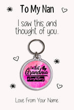 Load image into Gallery viewer, Personalised Grandma Keyrings &amp; Card|Nan Birthday Gift|Nanny Keychains|39 Designs To Choose From
