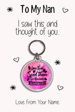 Load image into Gallery viewer, Personalised Grandma Keyrings &amp; Card|Nan Birthday Gift|Nanny Keychains|39 Designs To Choose From
