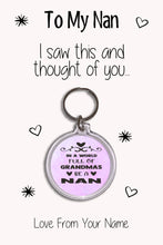 Load image into Gallery viewer, Personalised Grandma Keyrings &amp; Card|Nan Birthday Gift|Nanny Keychains|39 Designs To Choose From
