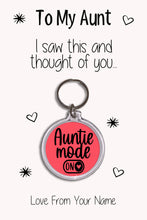 Load image into Gallery viewer, Personalised Aunt Keyrings &amp; Card|Auntie Birthday Gift|Aunt Keychains|48 Designs To Choose From
