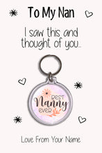 Load image into Gallery viewer, Personalised Grandma Keyrings &amp; Card|Nan Birthday Gift|Nanny Keychains|39 Designs To Choose From
