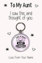 Load image into Gallery viewer, Personalised Aunt Keyrings &amp; Card|Auntie Birthday Gift|Aunt Keychains|48 Designs To Choose From
