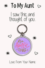 Load image into Gallery viewer, Personalised Aunt Keyrings &amp; Card|Auntie Birthday Gift|Aunt Keychains|48 Designs To Choose From
