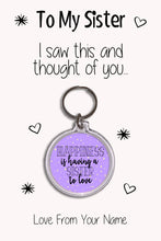 Load image into Gallery viewer, Personalised Sister Keyrings &amp; Card|Sis Birthday Gift|Sister Keychains|57 Designs To Choose From
