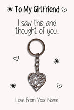 Load image into Gallery viewer, Personalised Girlfriend Keyrings &amp; Card|Girlfriend Birthday Gift|Valentines Keychains|6 Designs To Choose From
