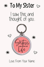 Load image into Gallery viewer, Personalised Sister Keyrings &amp; Card|Sis Birthday Gift|Sister Keychains|57 Designs To Choose From
