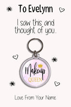 Load image into Gallery viewer, Personalised Beauty Keyrings &amp; Card|Beauty Birthday Gift|Make Up Keychains|10 Designs To Choose From
