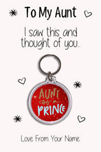 Load image into Gallery viewer, Personalised Aunt Keyrings &amp; Card|Auntie Birthday Gift|Aunt Keychains|48 Designs To Choose From
