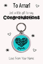 Load image into Gallery viewer, Personalised Congratulations Keyrings &amp; Card|Congrats Gift|Fitness Keychains
