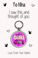 Load image into Gallery viewer, Personalised Cat Lover Keyrings &amp; Card|Kitten Birthday Gift|Cat Keychains|13 Designs To Choose From
