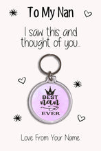 Load image into Gallery viewer, Personalised Grandma Keyrings &amp; Card|Nan Birthday Gift|Nanny Keychains|39 Designs To Choose From
