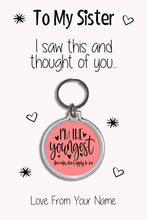 Load image into Gallery viewer, Personalised Sister Keyrings &amp; Card|Sis Birthday Gift|Sister Keychains|57 Designs To Choose From
