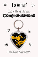 Load image into Gallery viewer, Personalised Congratulations Keyrings &amp; Card|Congrats Gift|Fitness Keychains
