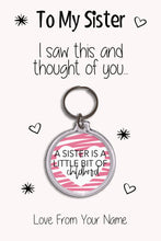 Load image into Gallery viewer, Personalised Sister Keyrings &amp; Card|Sis Birthday Gift|Sister Keychains|57 Designs To Choose From
