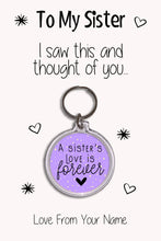 Load image into Gallery viewer, Personalised Sister Keyrings &amp; Card|Sis Birthday Gift|Sister Keychains|57 Designs To Choose From
