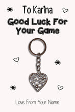 Load image into Gallery viewer, Personalised Good Luck For Your Game Keyrings &amp; Card|Support Keychain Present|8 Designs To Choose From
