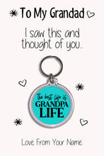 Load image into Gallery viewer, Personalised Grandad Keyrings &amp; Card|Grandpa Birthday Gift|Grandad Keychains|36 Designs To Choose From
