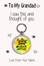 Load image into Gallery viewer, Personalised Grandad Keyrings &amp; Card|Grandpa Birthday Gift|Grandad Keychains|36 Designs To Choose From
