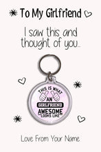 Load image into Gallery viewer, Personalised Girlfriend Keyrings &amp; Card|Girlfriend Birthday Gift|Valentines Keychains|6 Designs To Choose From
