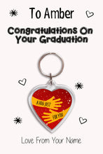 Load image into Gallery viewer, Personalised Congratulations On Your Graduation Keyrings &amp; Card|Congrats Keychain Present|8 Designs To Choose From
