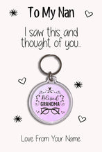 Load image into Gallery viewer, Personalised Grandma Keyrings &amp; Card|Nan Birthday Gift|Nanny Keychains|39 Designs To Choose From
