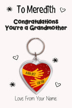 Load image into Gallery viewer, Personalised Congratulations You&#39;re A Grandmother Keyrings &amp; Card|Congrats Keychain Present|8 Designs To Choose From
