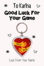 Load image into Gallery viewer, Personalised Good Luck For Your Game Keyrings &amp; Card|Support Keychain Present|8 Designs To Choose From
