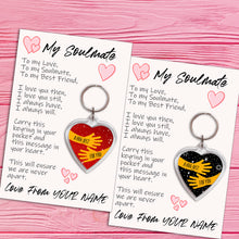 Load image into Gallery viewer, Personalised Soulmate Pocket Hug Keyring/Bag Tag, Send a Hug from Me to You Gift
