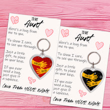 Load image into Gallery viewer, Personalised Aunt Pocket Hug Keyring/Bag Tag, Send a Hug from Me to You Gift
