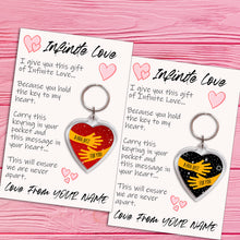 Load image into Gallery viewer, Personalised Infinite Love Pocket Hug Keyring/Bag Tag, Send a Hug from Me to You Gift
