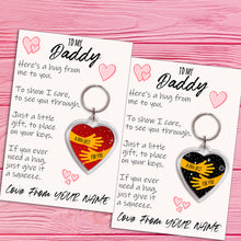 Load image into Gallery viewer, Personalised Daddy Pocket Hug Keyring/Bag Tag, Send a Hug from Me to You Gift
