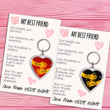 Load image into Gallery viewer, Personalised Best Friend Pocket Hug Keyring/Bag Tag, Send a Hug from Me to You Gift
