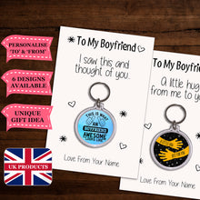 Load image into Gallery viewer, Personalised Boyfriend Keyrings &amp; Card|Boyfriend Birthday Gift|Valentines Keychains|6 Designs To Choose From
