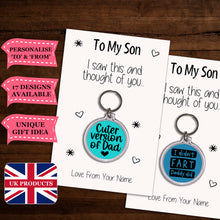 Load image into Gallery viewer, Personalised Son Keyrings &amp; Card|Son Birthday Gift|Son Keychains|17 Designs To Choose From
