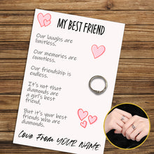 Load image into Gallery viewer, Personalised Best Friend Hug Ring, Send a Hug from Me to You, Adjustable Ring, Finger Hug Gift
