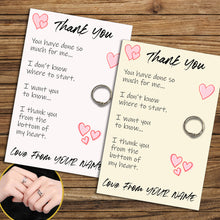 Load image into Gallery viewer, Personalised Thank You Hug Ring, Send a Hug from Me to You, Adjustable Ring, Finger Hug Gift
